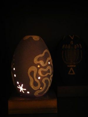 Sculpture lumineuse verte