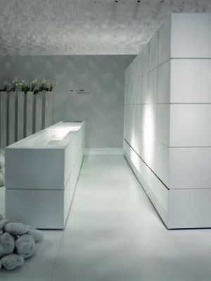 Cuisine-bloc en Corian Minotti
