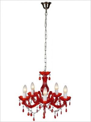 Lustre � pampilles rouge