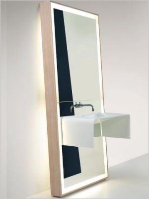 Miroir-vasque en Corian