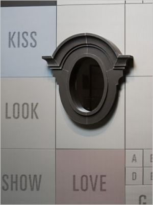 Petit miroir oeil de boeuf zinc James Heeley