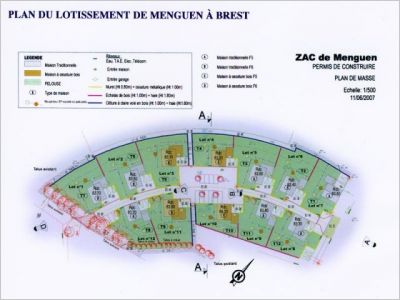 Le plan du lotissement de Menguen � Brest