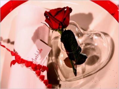 Ruban en coeurs rouge Un d�cor se cr�e