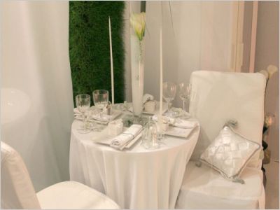 D�cor de table mariage C�t� Blanc