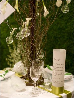 Boule soliflore mariage C�t� Blanc