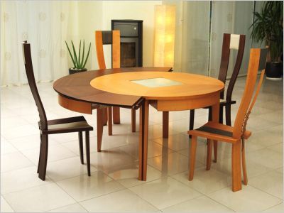 Braun Woodline - table ronde extensible