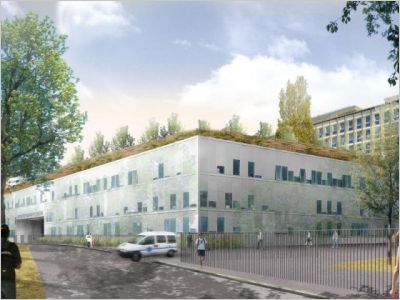 Extension et restructuration du p�le m�re-enfant, centre hospitalier Andr�-Gr�goire, Montreuil-sousbois(93)Jean Guervilly et Fran�oise Mauffret, architectes