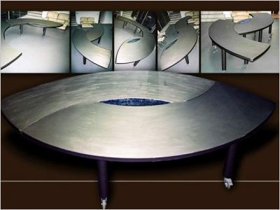 Table basse en acier bross� et plaque de verre Wia