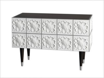 Exposition Jean Boggio - Commode Power Flower - Bois et panneau de porcelaine