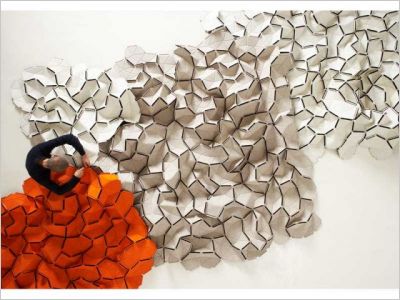 Des \"tuiles\" textiles pour habiller son intérieur