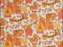 Papier peint pour enfant - Animaux et fleurettes de couleur orange