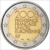Pièce 2 € avers de la pièce P. Starck