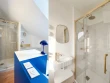 Une grande douche g&eacute;n&eacute;reuse et bien s&eacute;par&eacute;e