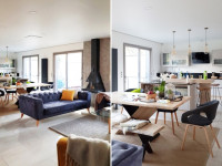 Atmosph&egrave;re cosy et volumes g&eacute;n&eacute;reux pour cette maison &agrave; ossature bois