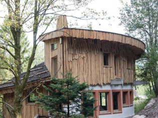 Un village de cabanes en bois dans la forêt vosgienne