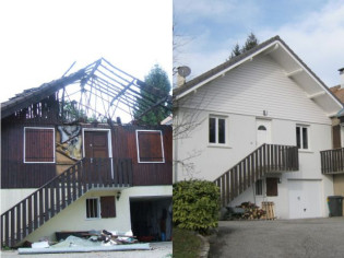 Reconstruction lumineuse et authentique d'une maison incendiée