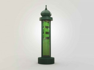 Une colonne design remplie de micro-algues pour dépolluer Paris