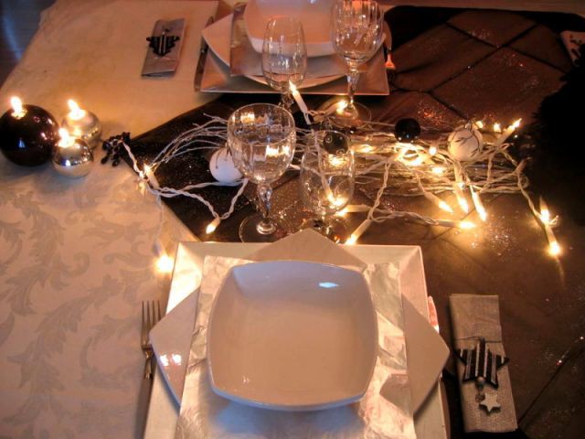 Noir et blanc - Céline Roger - table en fête