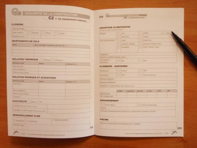 Pages intérieures - Livret d'identité du logement