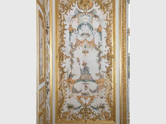 Panneau restauré - Décor Grande Singerie Chantilly