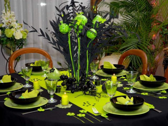 Table vert et noir