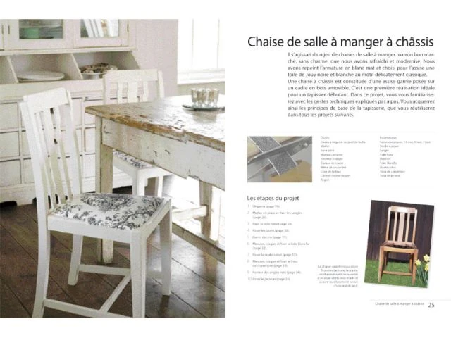 Chaise de salle à manger à châssis - Tapisserie de sièges