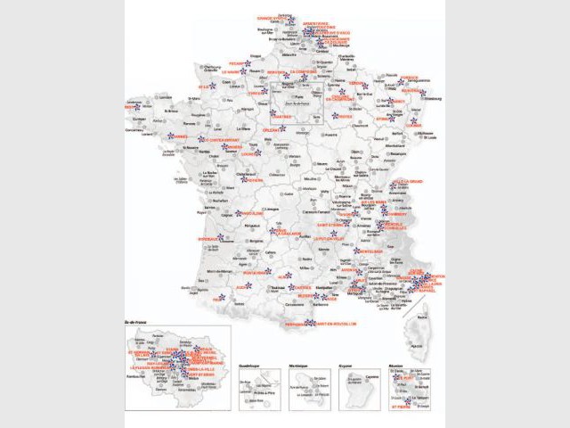 carte de France villes labellisées