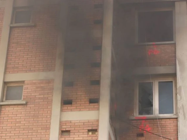 Quelques minutes après la mise à feu - incendie