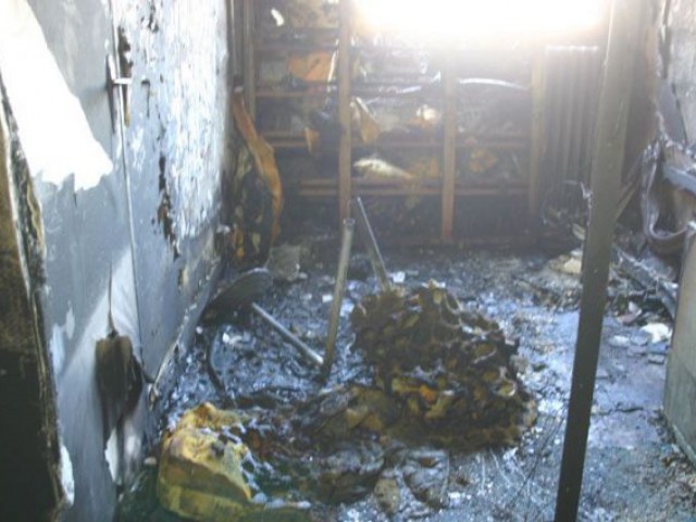 Etat d'une chambre après l'incendie - incendie