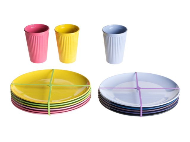 Set de 6 assiettes en bambou