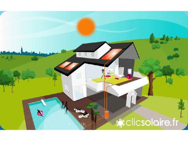 maison avec des panneaux solaires
