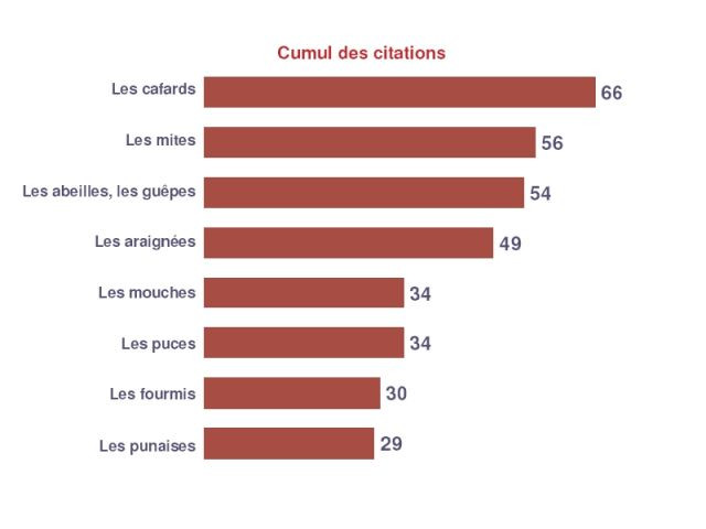 Classement des insectes les plus craints