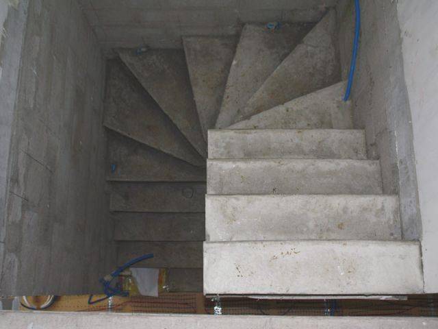 escalier quart tournant ciment