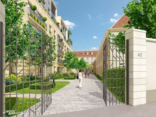 Entrée par le 42 rue de Sèvres - Projet anciens batiments hopital laennec 