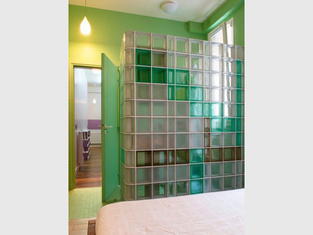 Salle de bains verte - Appartement couleurs