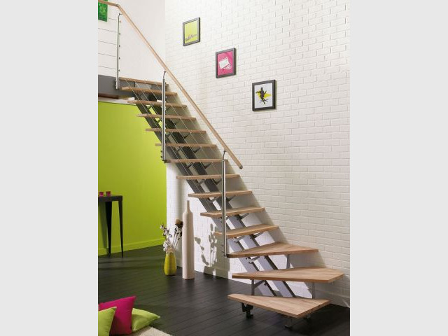 Escalier 1/4 tournant bas en alu - Leroy Merlin