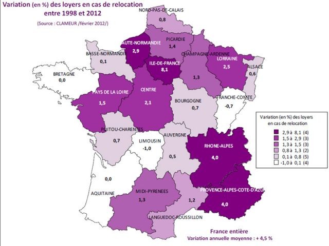 Variation en cas de relocation - Clameur 2012