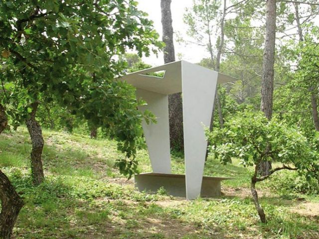 Origami Benches de Tadao Ando - Château La Coste - jardin