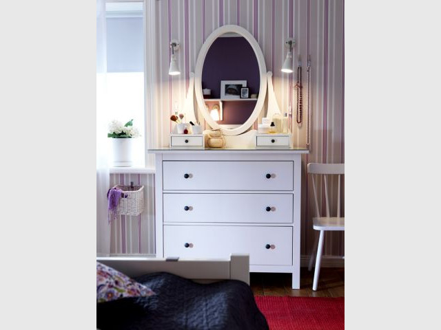 Une coiffeuse façon commode pour une chambre fonctionnelle - Ambiances coiffeuses