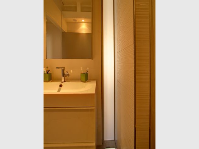 Lumière naturelle pour la salle de bains - Appartement Montpellier meuble structurant