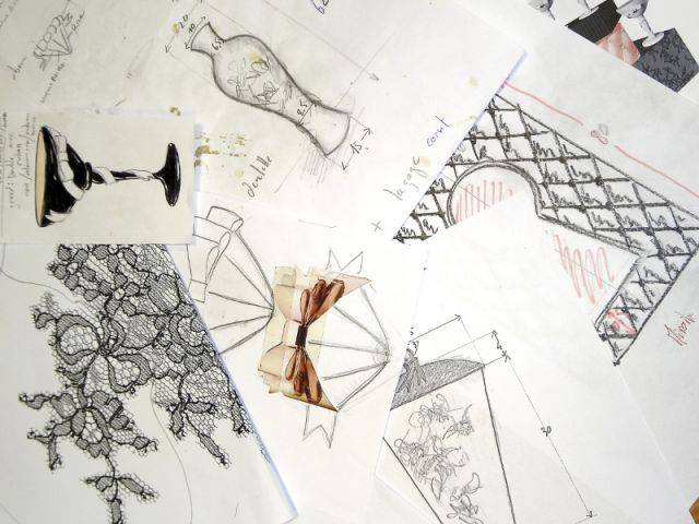 Croquis de Chantal Thomass pour ROmetti