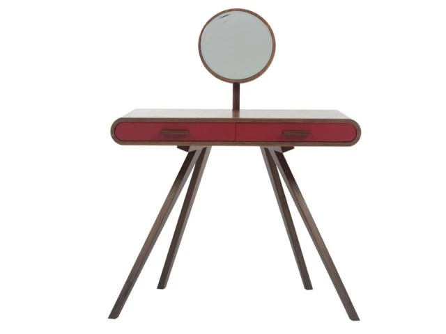 coiffeuse Fonteyn rouge et noyer Made.co