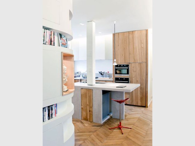 Touches de bois - Appartement rénovation 7ème arrondissement / Agence Demont Reynaud /PPil