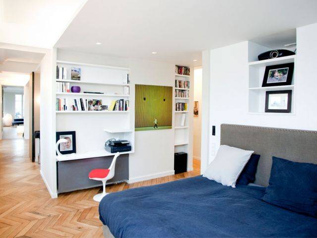 Chambre parentale - Appartement rénovation 7ème arrondissement / Agence Demont Reynaud /PPil