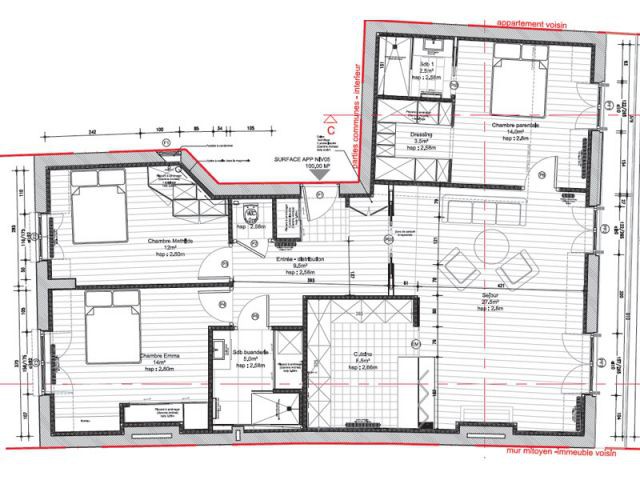 plan appartement bourgeois