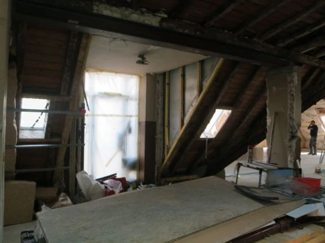 Ouverture du futur ascenseur - Chantier Isover - Paris 8