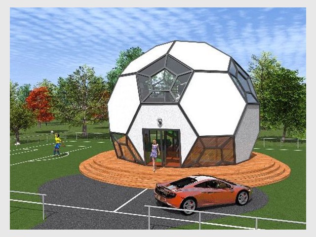 maison en forme de ballon de football