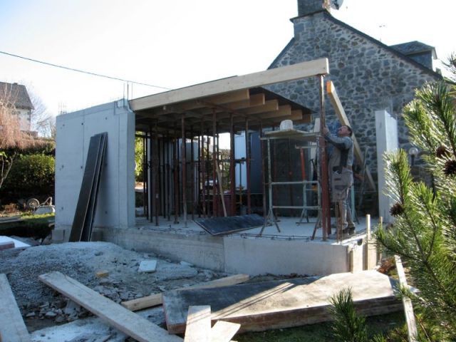 Structure en béton banché - Maison extension cuivre