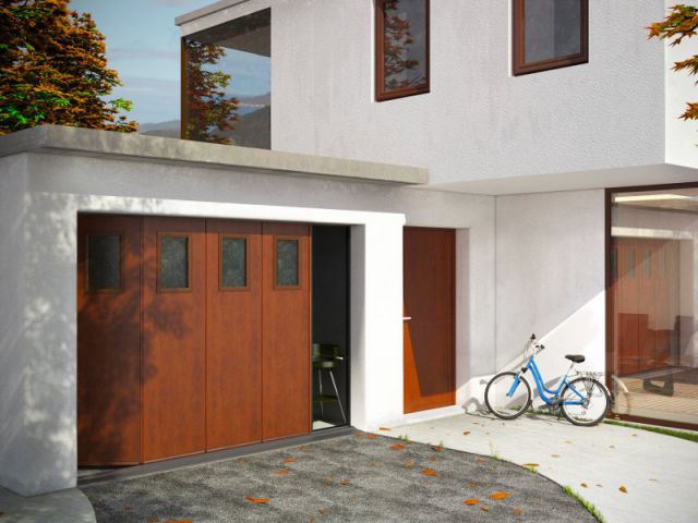 Une porte de garage à ouverture latérale manuelle - Une sélection de portes de garage design