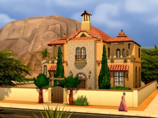 Les Sims 4 : une maison façon hacienda - Maison conçue dans le jeu Les Sims 4